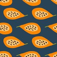 sömlös mönster med papaya. papaya prydnad bakgrund. frukt bakgrund. vektor