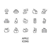 Apple-Icons gesetzt. Apple-Pack-Symbol-Vektorelemente für Infografik-Web vektor