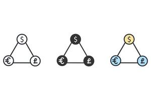 valuta utbyta ikoner symbol vektor element för infographic webb