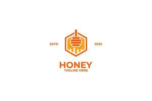 platt honung logotyp design vektor illustration aning