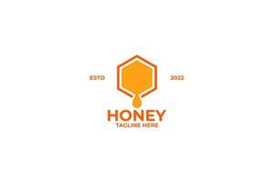 flache Honig-Logo-Design-Vektor-Illustration-Idee vektor
