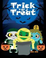 Halloween-Hintergrund mit Süßes oder Saures für Kinder vektor