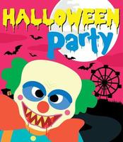 halloween-partyhintergrund mit clown vektor