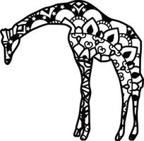 Giraffen-Mandala-Druck vektor