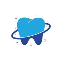 dental planet vektor logotyp design. tandvård klinik vektor logotyp begrepp.