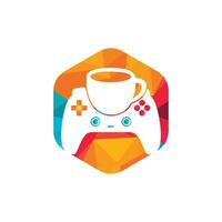 Gamer-Café-Vektor-Logo-Design-Vorlage. vektor