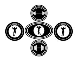 bodybuilding emblem på vit bakgrund vektor