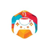 Gamer-Café-Vektor-Logo-Design-Vorlage. vektor