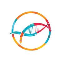 DNA-Stift-Vektor-Logo-Design. vektor