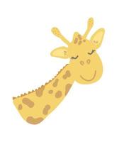 tecknad serie giraff illustration. barnslig hand dragen illustration för bok, affisch, vykort, grafik, barn rum dekor, bebis dusch. vektor