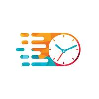 Geschwindigkeit Zeit Vektor-Logo-Design-Vorlage. schnelleres Uhrsymbol-Vektordesign. vektor