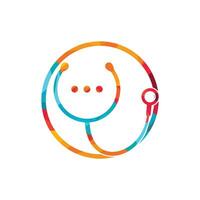 medizinischer Chat und Talk-Vektor-Logo-Design. Arzt helfen und Logo-Konzept konsultieren. vektor