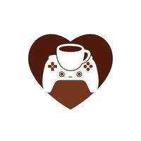 Gamer-Café-Vektor-Logo-Design-Vorlage. vektor