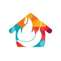 Hot Chili-Vektor-Logo-Design-Konzept. Feuer-Chili-Logo-Symbol, Symbol für Gewürzlebensmittel. vektor