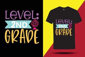 kreatives Typografie-T-Shirt für Gymnasiasten, T-Shirt der 1. Klasse - cooles T-Shirt der 2. Klasse, Schul-T-Shirt. vektor