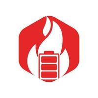 Batterie-Feuer-Vektor-Logo-Design. vektor