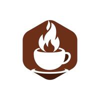 Heißer Kaffee-Vektor-Logo-Design-Vorlage. vektor