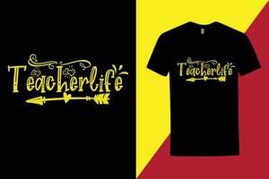kreativ typografi t-shirt för lärare eller pedagog, lära kärlek inspirera, lärarens leva, pedagogisk Rockstjärna, Häftigt t skjorta för din pedagog- fri t skjorta design vektor