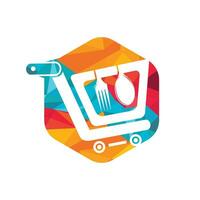 Lebensmittel-Shopping-Vektor-Logo-Design. vektor