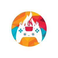 Wütendes Gamer-Vektor-Logo-Design. Tastatur-Controller und Feuerflammen-Vektor-Icon-Design. vektor
