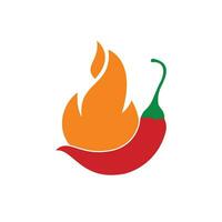 Hot Chili-Vektor-Logo-Design-Konzept. Feuer-Chili-Logo-Symbol, Symbol für Gewürzlebensmittel. vektor