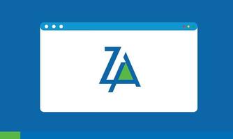 alfabetet bokstäver initialer monogram logotyp za, az, z och a vektor