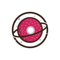 Donut-Planet-Vektor-Logo-Design. einzigartige Bäckerei-Logo-Designvorlage. vektor