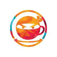 ninja kaffe vektor logotyp design.