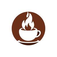 Heißer Kaffee-Vektor-Logo-Design-Vorlage. vektor