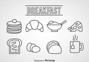 Frühstück Essen Outline Icons vektor