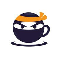ninja kaffe vektor logotyp design.