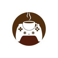 Gamer-Café-Vektor-Logo-Design-Vorlage. vektor