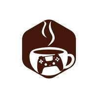 Gamer-Café-Vektor-Logo-Design-Vorlage. vektor