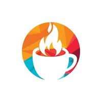 Heißer Kaffee-Vektor-Logo-Design-Vorlage. vektor