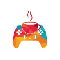 Gamer-Café-Vektor-Logo-Design-Vorlage. vektor