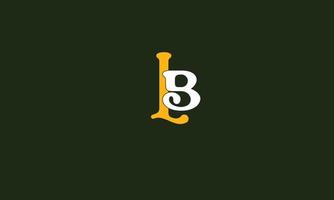 alphabet buchstaben initialen monogramm logo lb, bl, l und b vektor