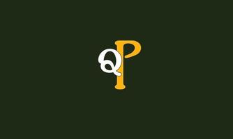 alfabetet bokstäver initialer monogram logotyp qp, pq, q och p vektor