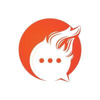 Feuer-Chat-Vektor-Logo-Design. vektor