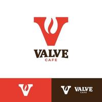 årgång coffee ventil Kafé premie logotyp vektor
