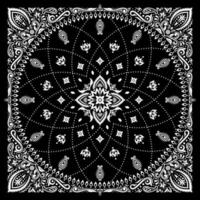 einfaches Bandana, verziert mit weißen geometrischen Ornamentlinien, die auf Stoffe in verschiedenen Farben aufgebracht werden können vektor