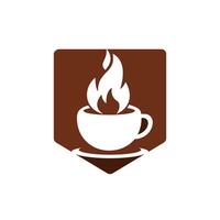 Heißer Kaffee-Vektor-Logo-Design-Vorlage. vektor