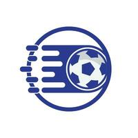 schnelles Fußball-Vektor-Logo-Design. Speed-Game-Logo-Design-Konzept. vektor