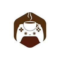 Gamer-Café-Vektor-Logo-Design-Vorlage. vektor