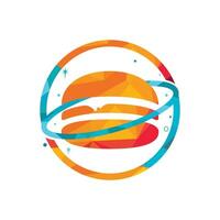 Burger-Planet-Vektor-Logo-Design. Food-Café und Restaurant-Logo-Konzept. vektor