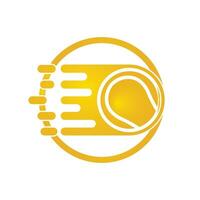 schnelles Tennis-Vektor-Logo-Design. Speed-Game-Logo-Design-Konzept. vektor