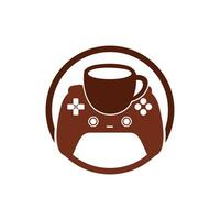 Gamer-Café-Vektor-Logo-Design-Vorlage. vektor