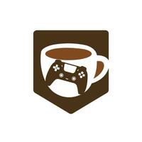 Gamer-Café-Vektor-Logo-Design-Vorlage. vektor