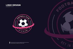fotboll fotboll bricka logotyp, sport team identitet vektor. fotboll turnering mall, e-sport bricka design vektor