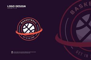 Basketballclub-Logo, Vorlage für Basketballturnier-Embleme. Sportmannschaftsidentität, E-Sport-Abzeichen-Design-Vektorillustrationen vektor