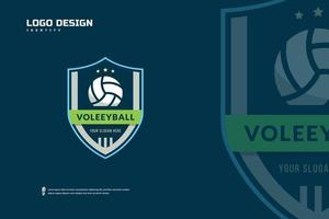 Volleyball-Abzeichen-Logo, Identität des Sportteams. Volleyball-Turnier-Design-Vorlage, E-Sport-Abzeichen-Vektor-Illustration vektor